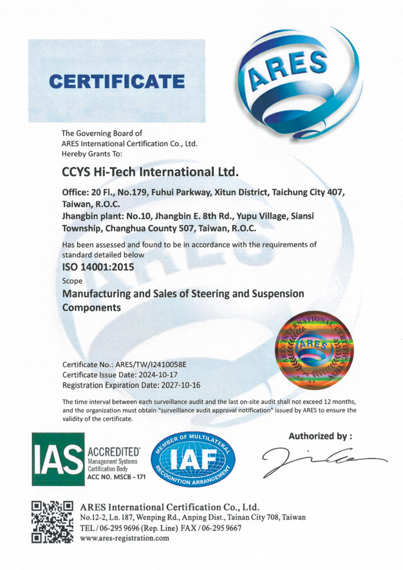 ISO 14001 Certificate